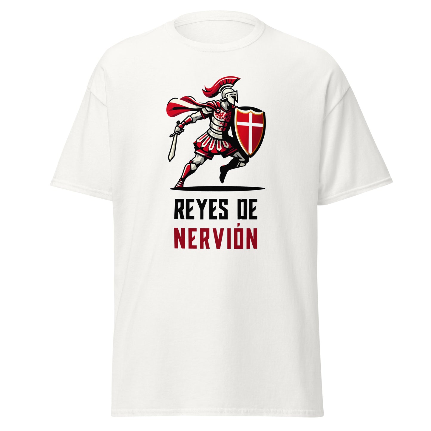 Camiseta blanca Sevilla equipo fútbol Gladiador Reyes de Nervión front