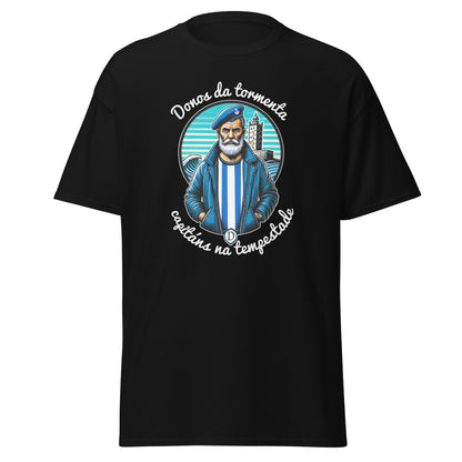 Camiseta Deportivo Coruña negro equipo fútbol Donos da Tempestade con imagen marinero front