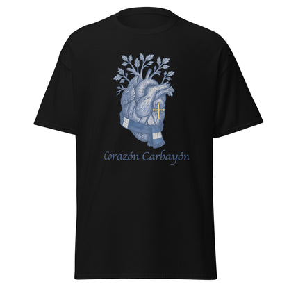 Camiseta Oviedo negra equipo fútbol Corazón Carbayóncon imagen corazón front