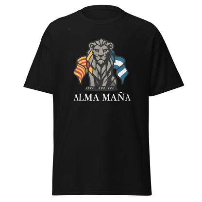 Camiseta Zaragoza negra equipo fútbol Alma Maña con imagen león front