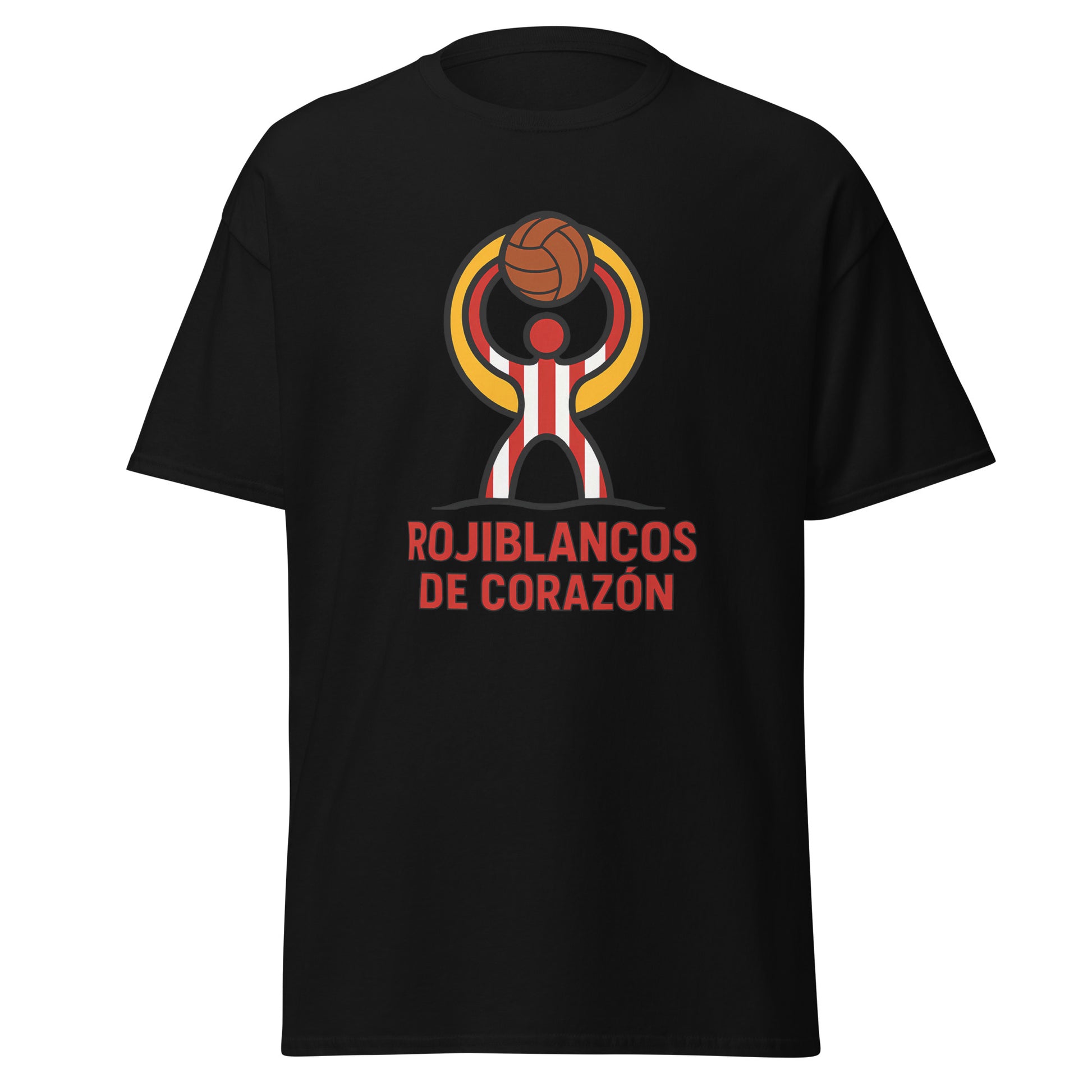 Camiseta Almería negra equipo fútbol Rojiblancos de Corazón front