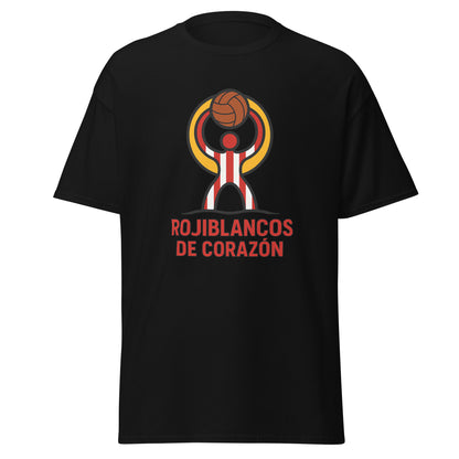 Camiseta Almería negra equipo fútbol Rojiblancos de Corazón front