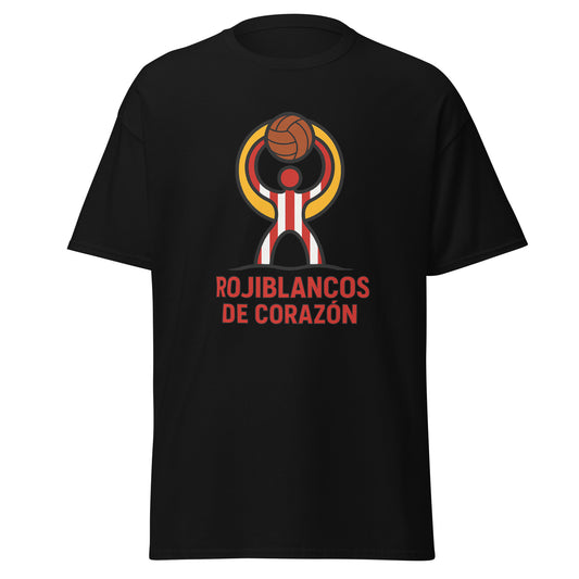 Camiseta Almería negra equipo fútbol Rojiblancos de Corazón front