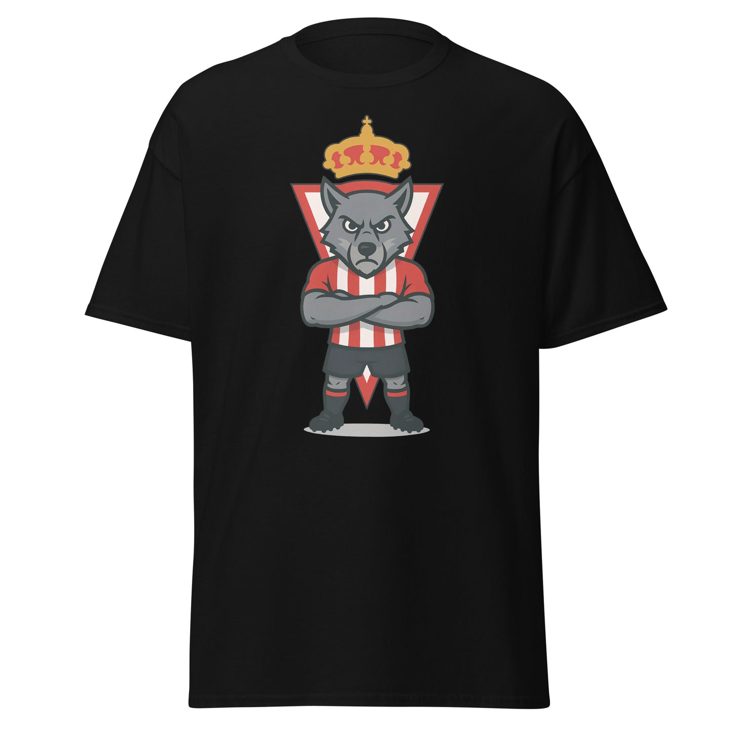 Camiseta Sporting Gijón negra equipo fútbol imagen Lobo front