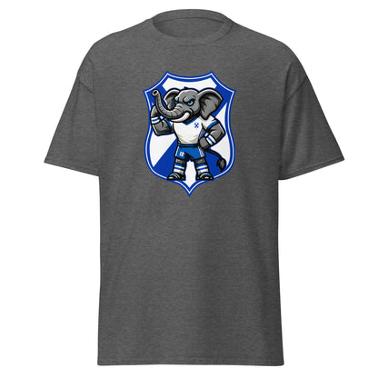 Camiseta Tenerife gris equipo fútbol Elio elefante escudo front