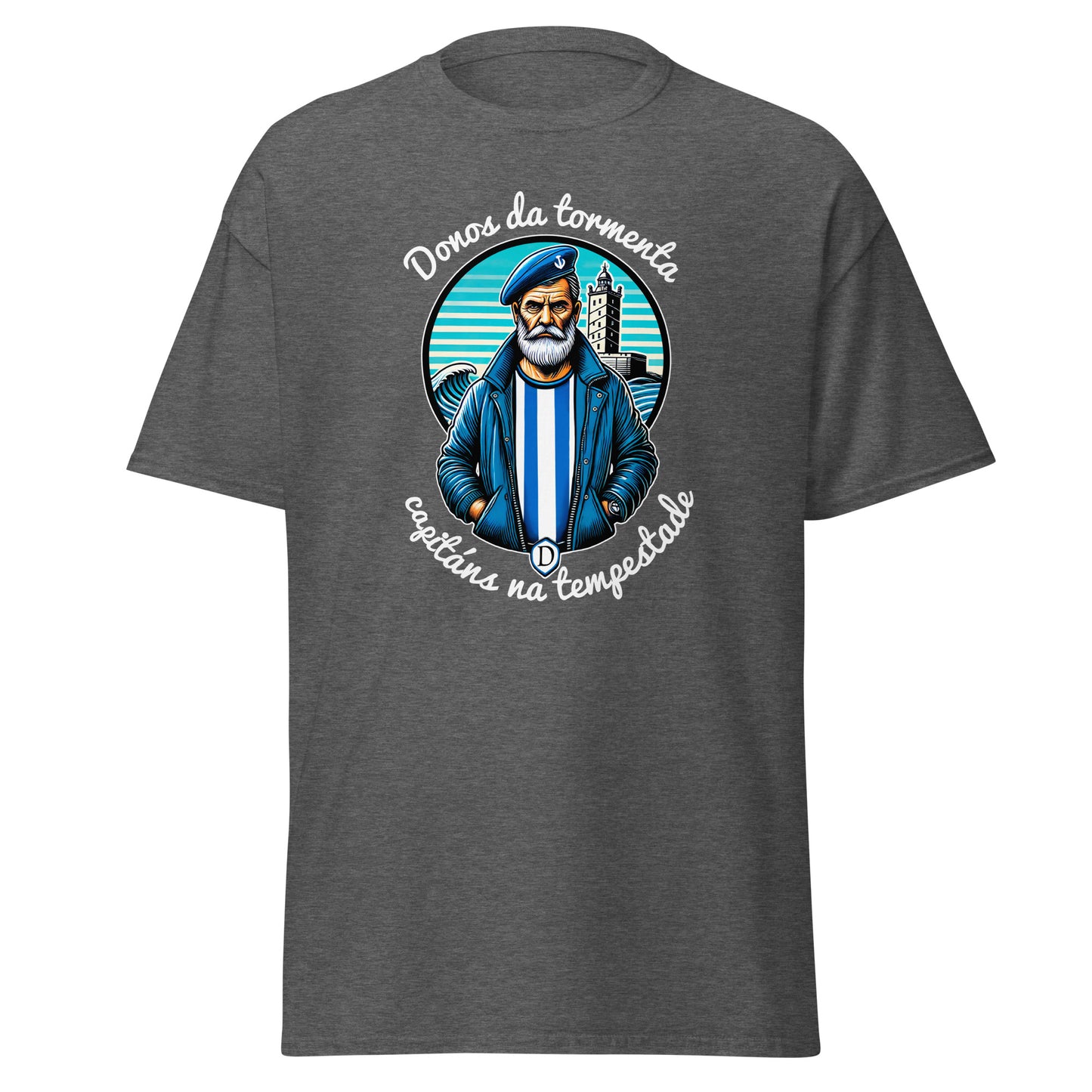 Camiseta Deportivo Coruña gris equipo fútbol Donos da Tempestade con imagen marinero front