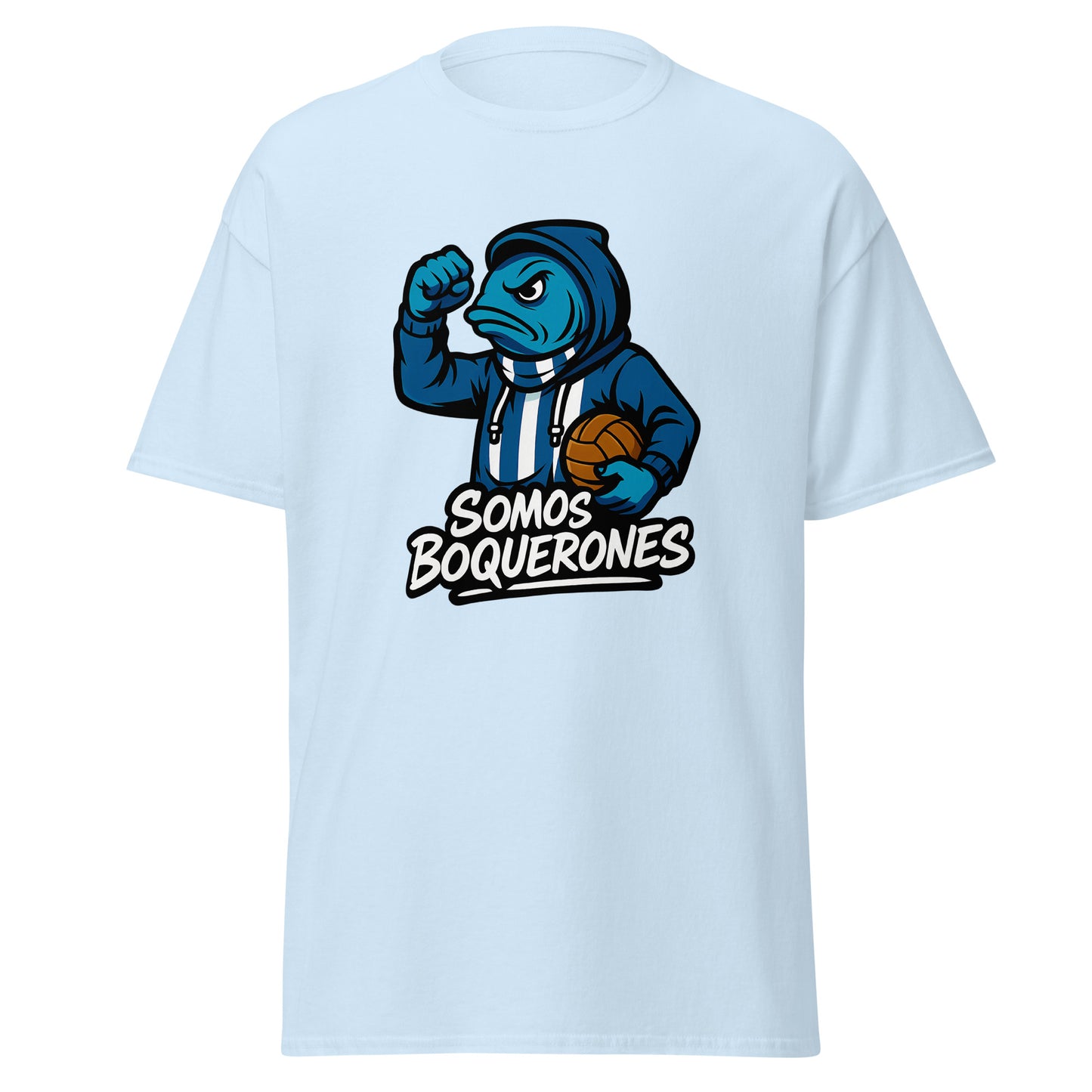 Camiseta Málaga azul claro equipo fútbol Somos Boquerones front