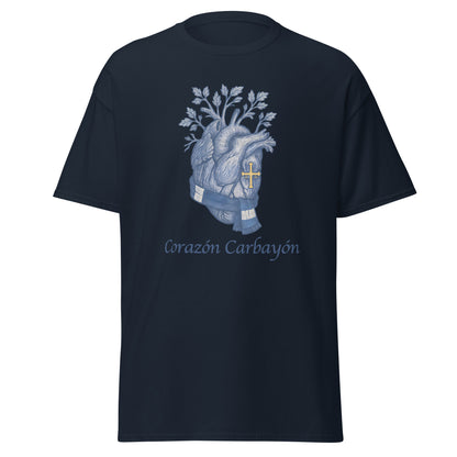 Camiseta Oviedo navy equipo fútbol Corazón Carbayón con imagen corazón front