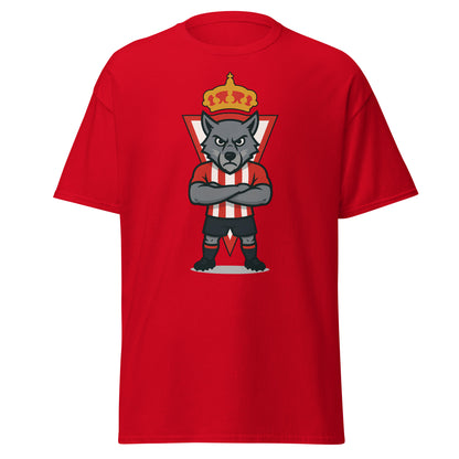 Camiseta Sporting Gijón roja equipo fútbol imagen Lobo front