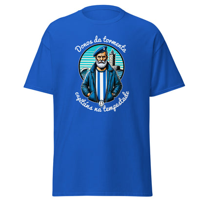 Camiseta Deportivo Coruña azul equipo fútbol Donos da Tempestade con imagen marinero front