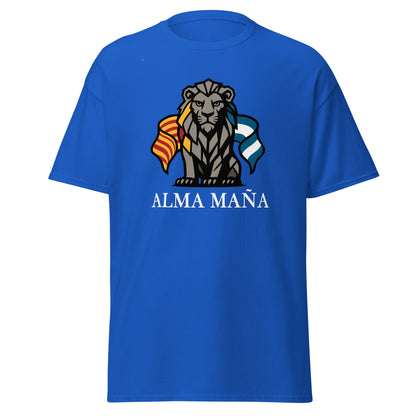 Camiseta Zaragoza azul equipo fútbol Alma Maña con imagen león front