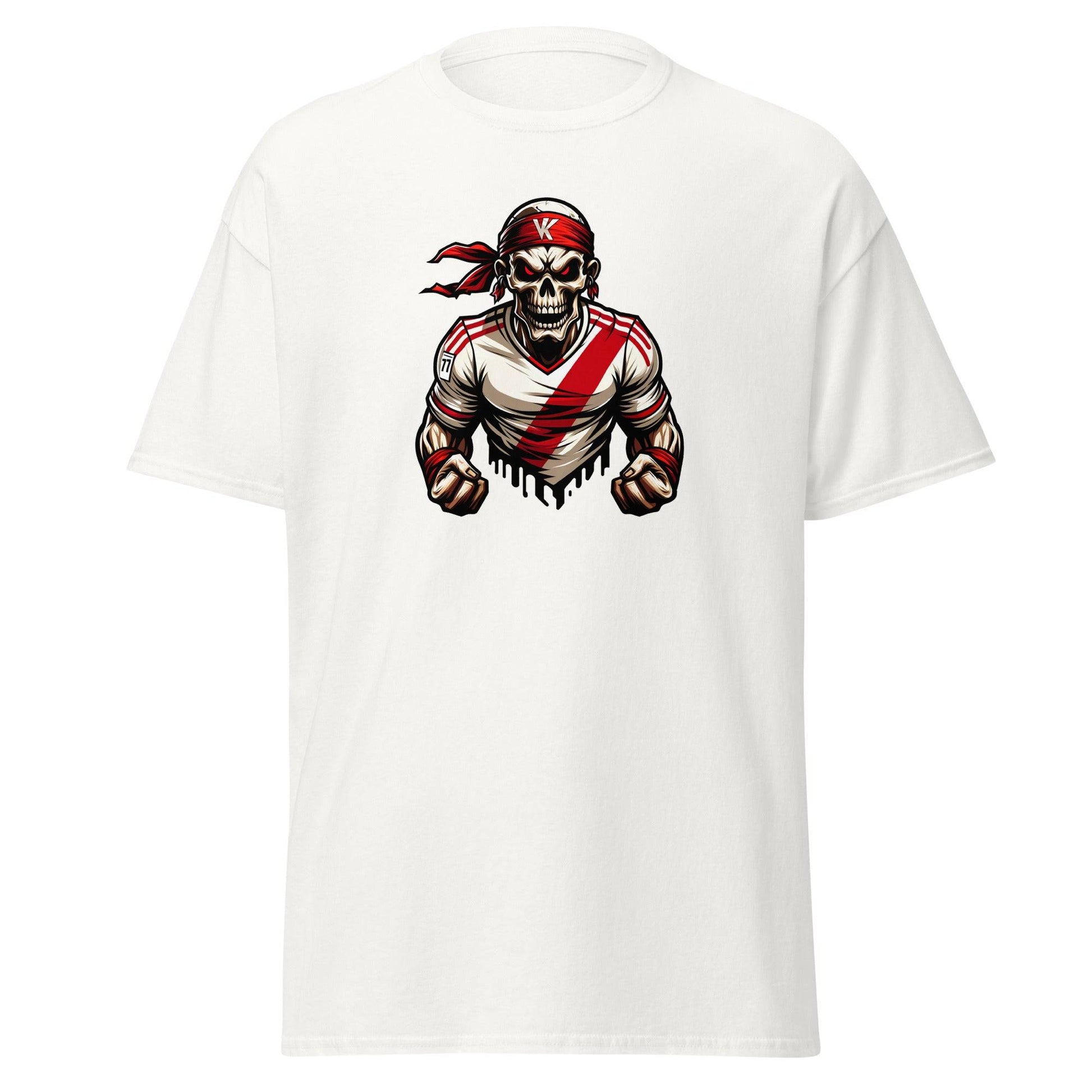 Camiseta Rayo Vallecano blanca equipo fútbol VK calavera front