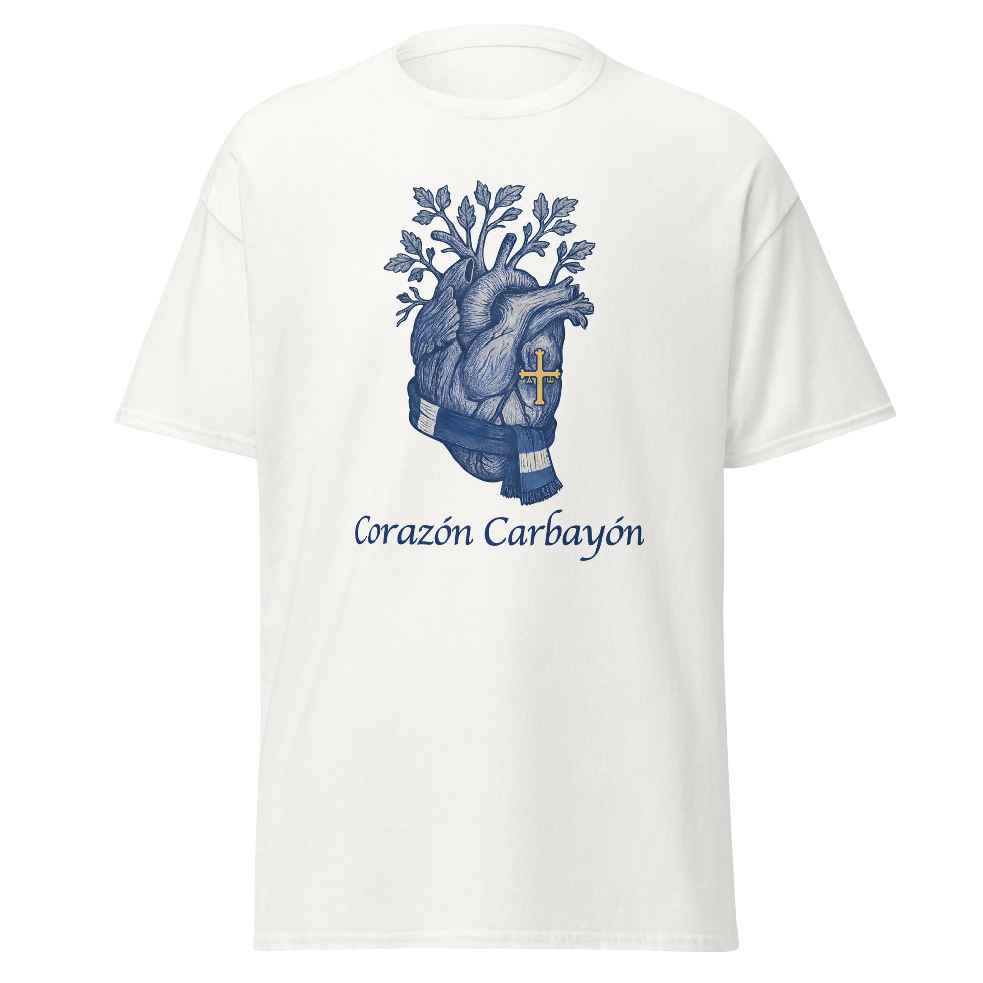 Camiseta Oviedo blanca equipo fútbol Corazón Carbayón con imagen corazón front