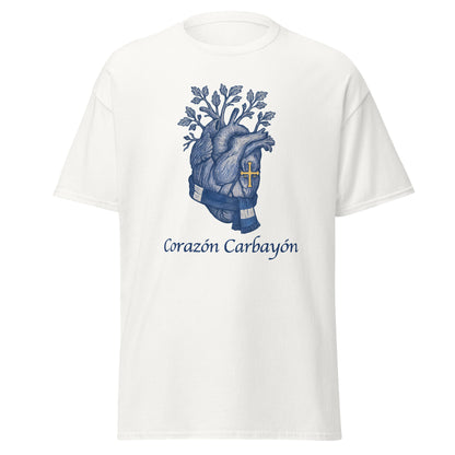 Camiseta Oviedo blanca equipo fútbol Corazón Carbayón con imagen corazón front