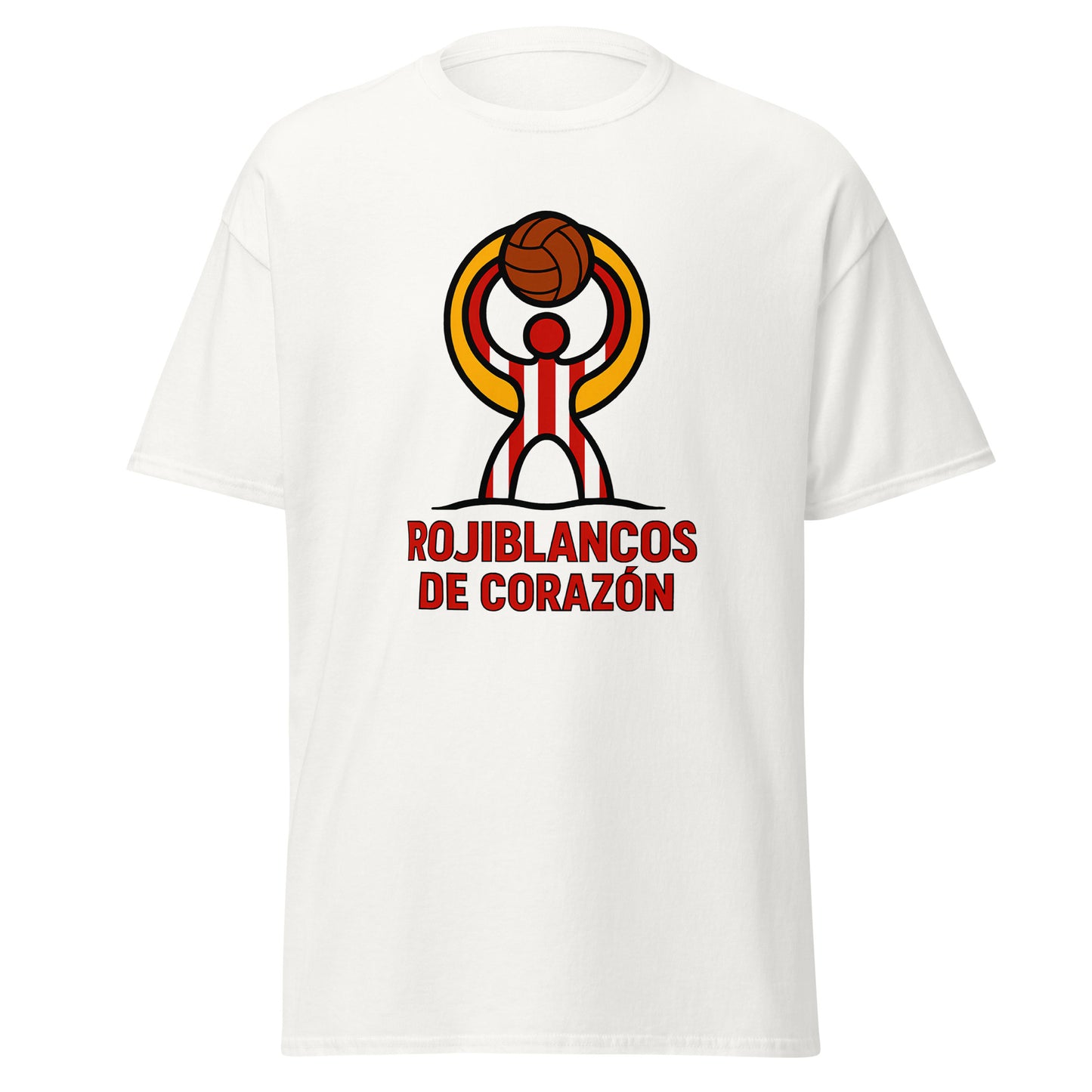 Camiseta Almería blanca equipo fútbol Rojiblancos de Corazón front