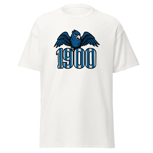 Camiseta Espanyol blanca equipo fútbol 1900 con periquito front