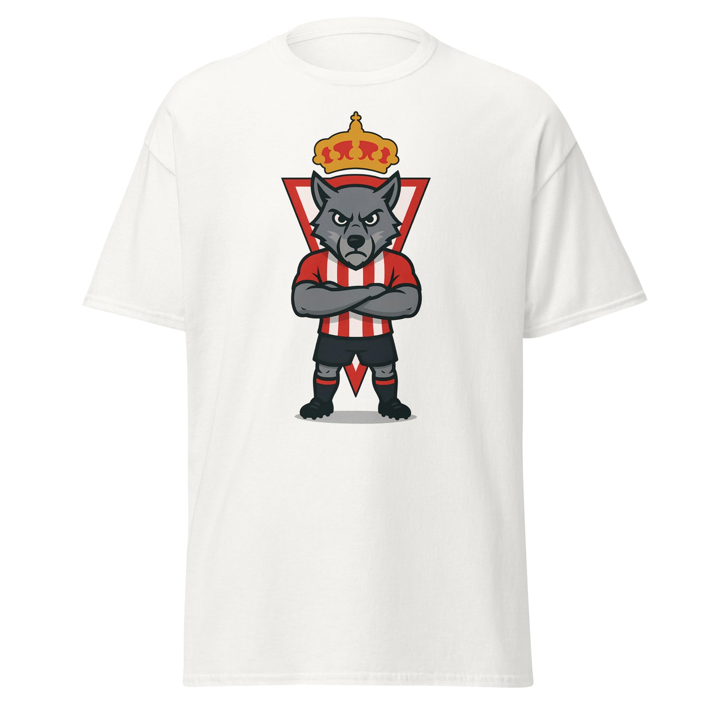Camiseta Sporting Gijón blanca equipo fútbol imagen Lobo front