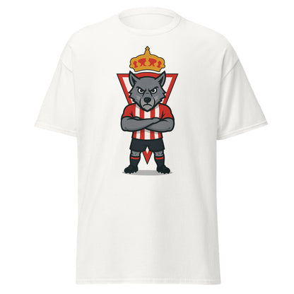 Camiseta Sporting Gijón blanca equipo fútbol imagen Lobo front