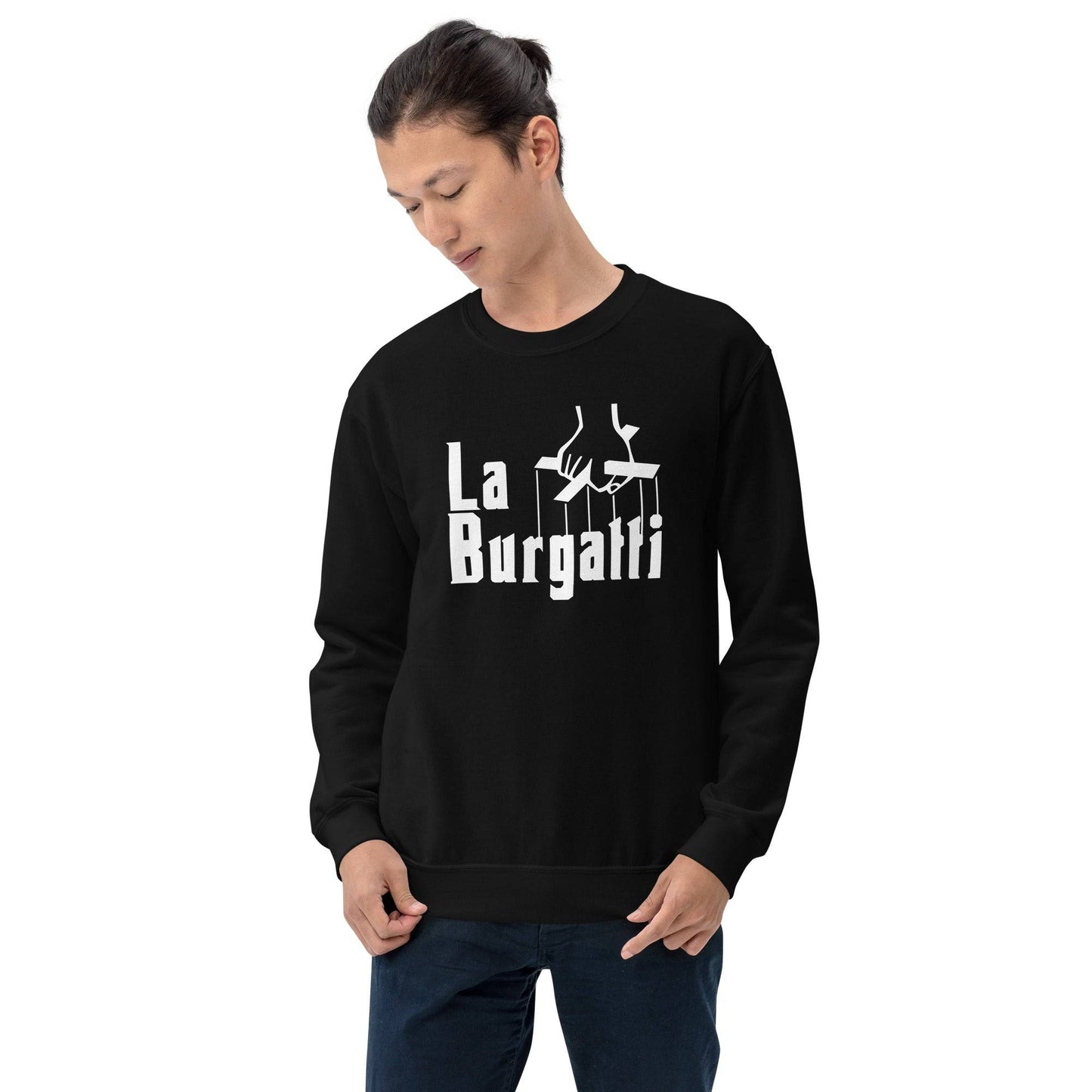 Sudadera negra Burgos equipo fútbol La Burgatti il padrino front