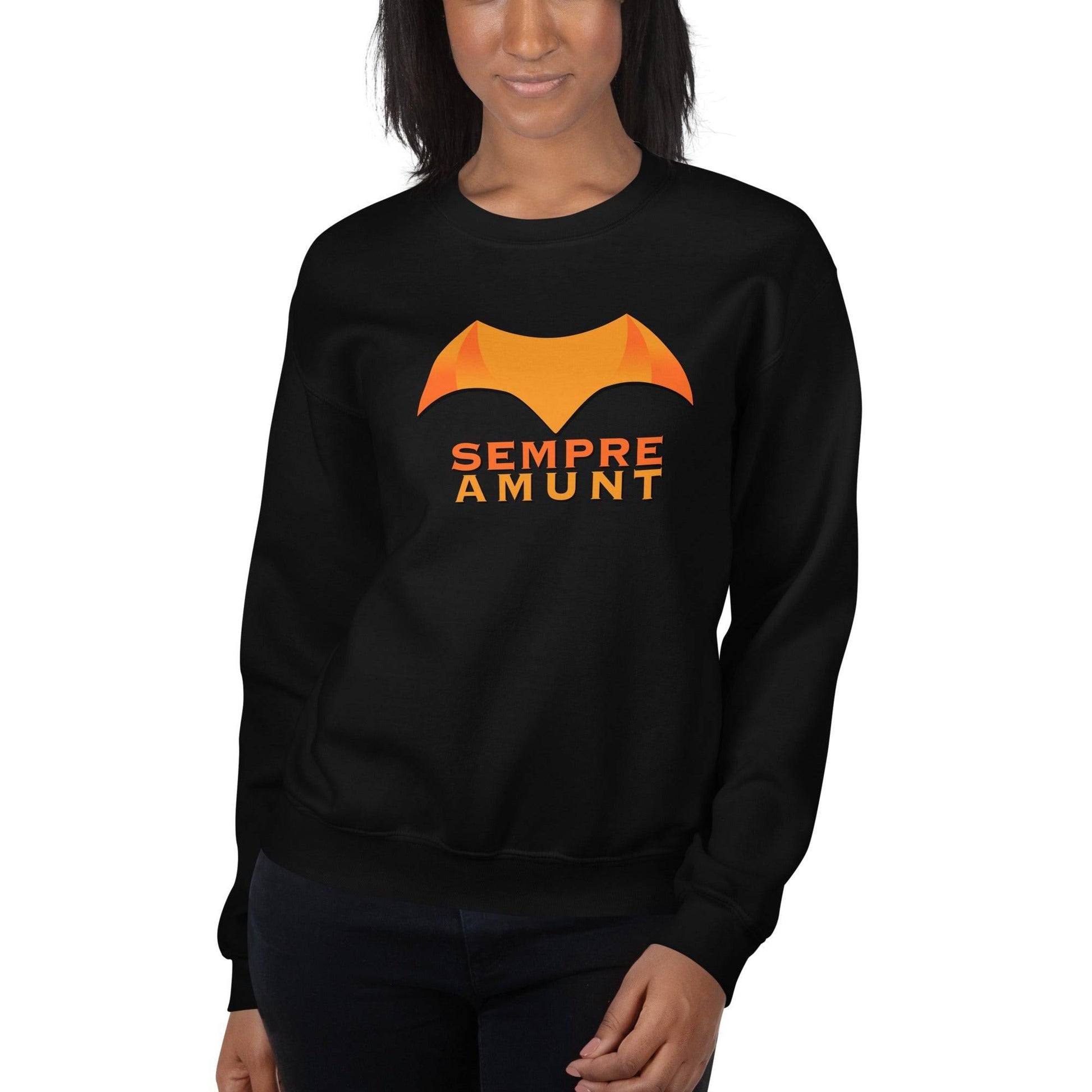 Sudadera negra Valencia equipo fútbol Sempre Amunt murciélago front