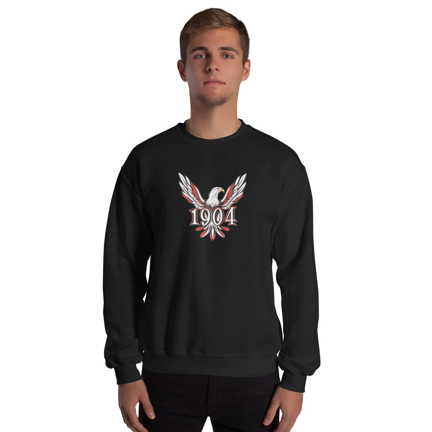 Sudadera negra Benfica equipo fútbol 1904 con imagen águila front