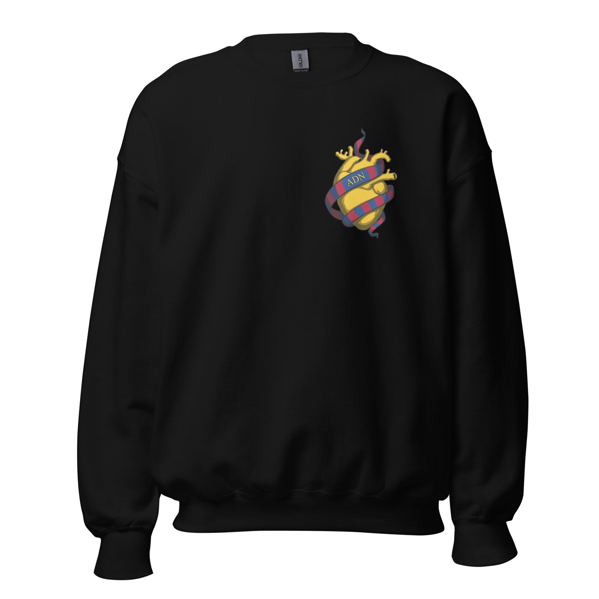 Sudadera negra FC Barcelona equipo fútbol ADN Cor groc front