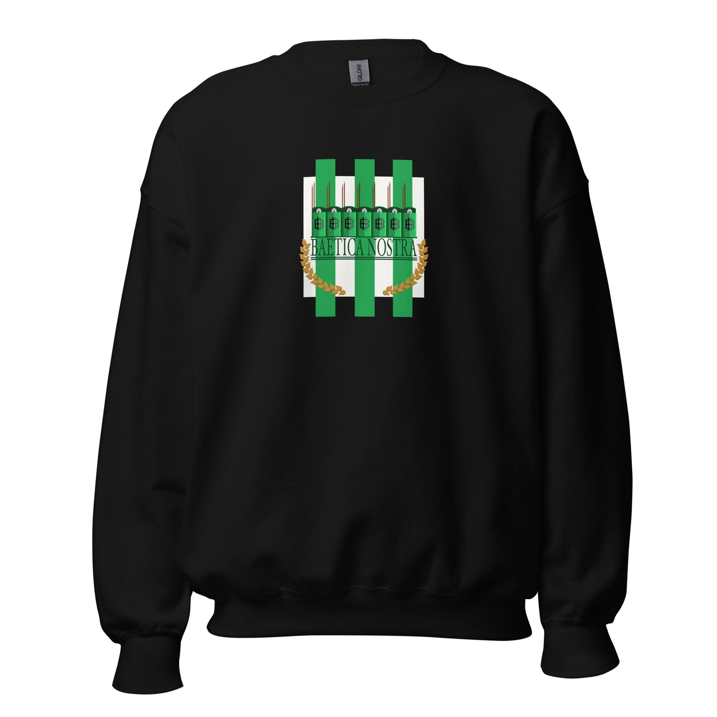 Sudadera negra Betis equipo fútbol Baetica Nostra front