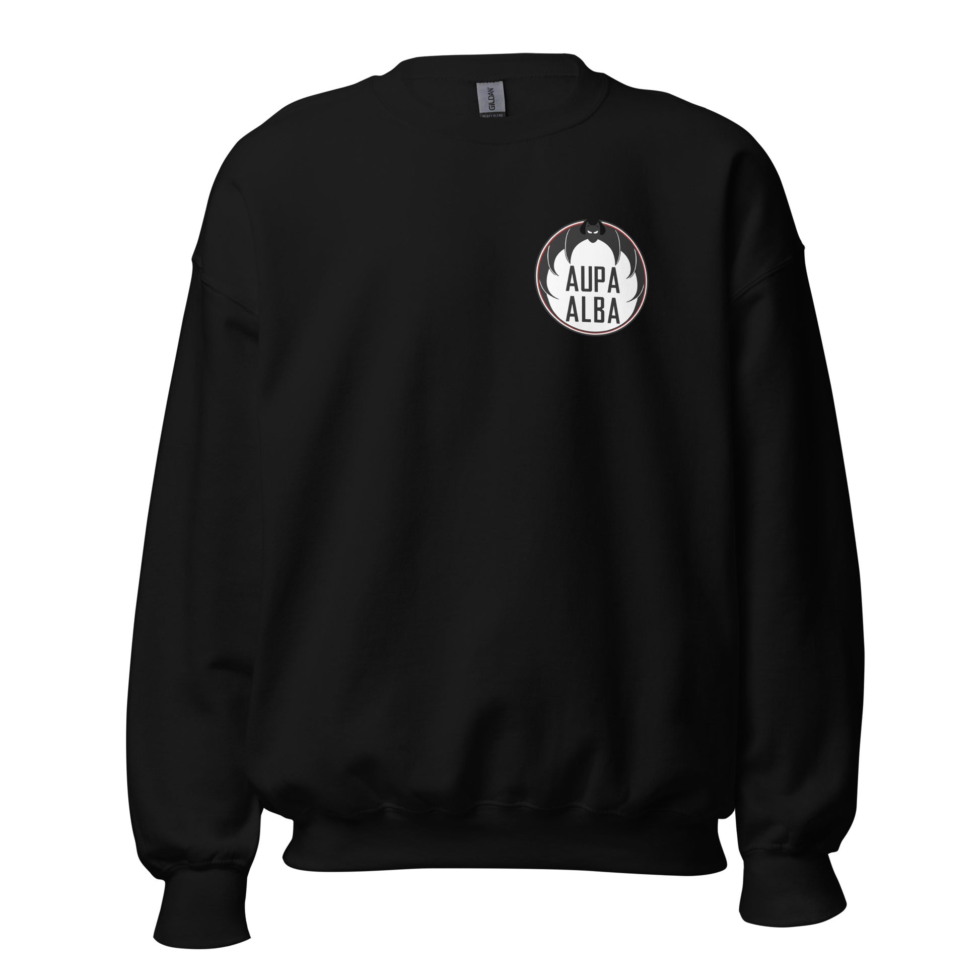 Sudadera negra Albacete equipo fútbol Aupa Alba Murciélago front