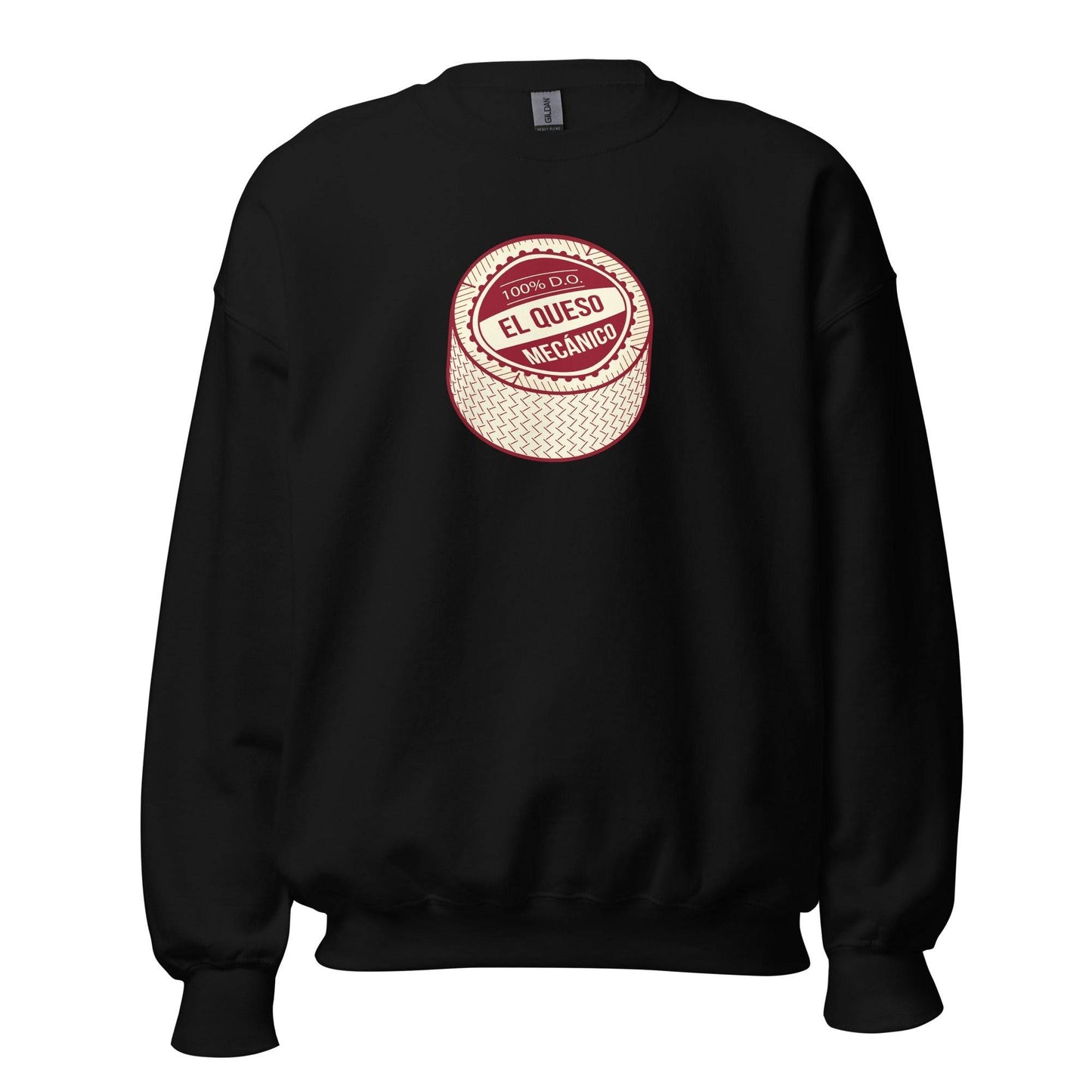 Sudadera negra Albacete equipo fútbol El Queso Mecánico front