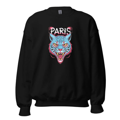 Sudadera negra Paris Saint-Germain equipo fútbol con lince front