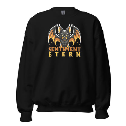 Sudadera negra Valencia equipo fútbol Sentiment Etern con murciélago front