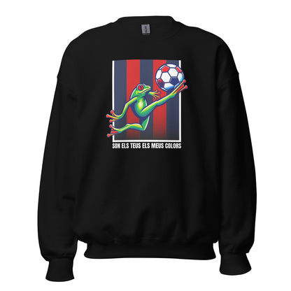 Sudadera negra Levante equipo fútbol Son el teus els meus colors con granota front