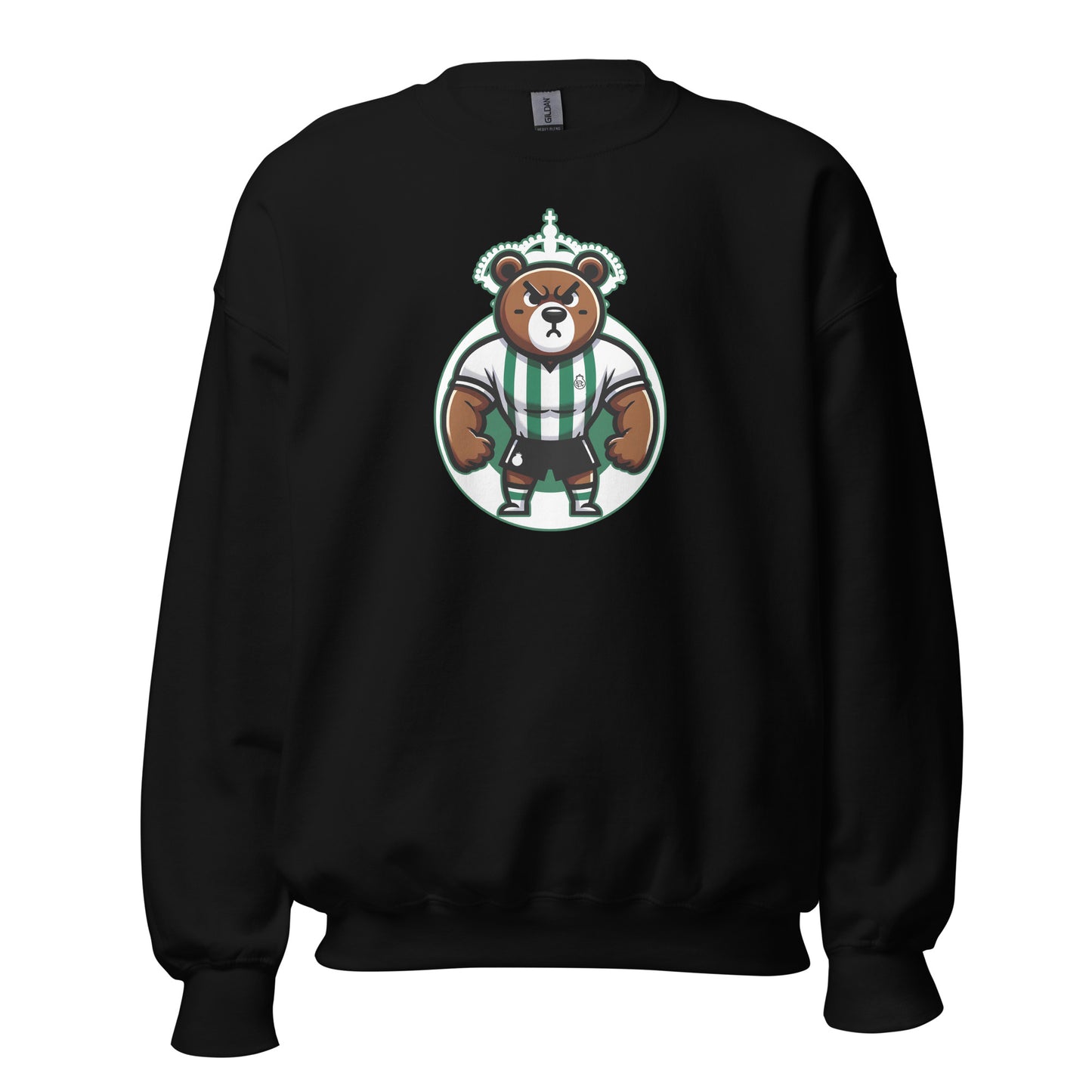 Sudadera Racing Santander negra equipo fútbol oso cacho front