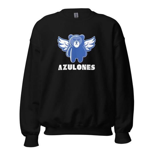 Sudadera Getafe negra equipo fútbol Azulones y oso alado front