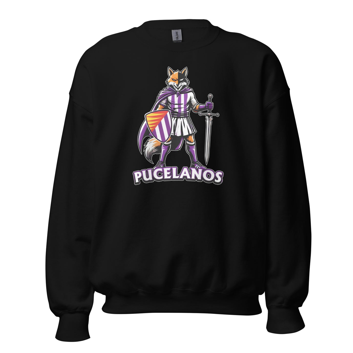 Sudadera Valladolid negra equipo fútbol Pucelanos front