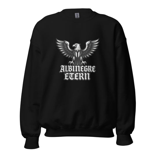 Sudadera Castellón negra equipo fútbol Albinegre Etern con imagen áliga front