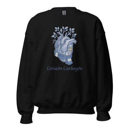 Sudadera Oviedo negra equipo fútbol Corazón Carbayón con imagen corazón front