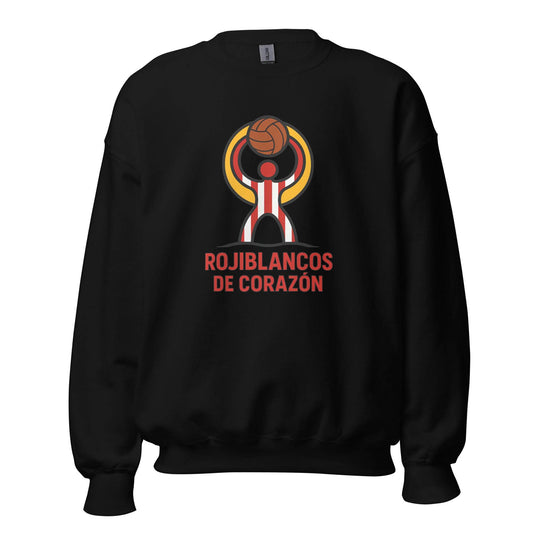 Sudadera Almería negra equipo fútbol Rojiblancos de Corazón front