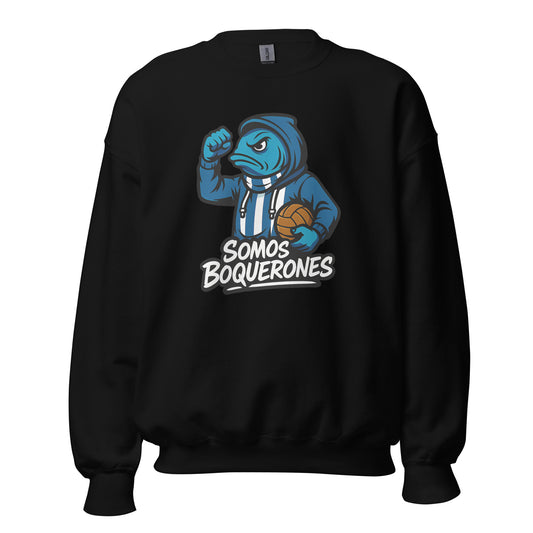 Sudadera Málaga negra equipo fútbol Somos Boquerones front