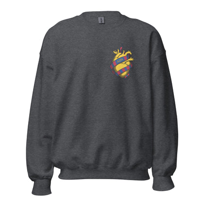 Sudadera gris FC Barcelona equipo fútbol ADN Cor groc front