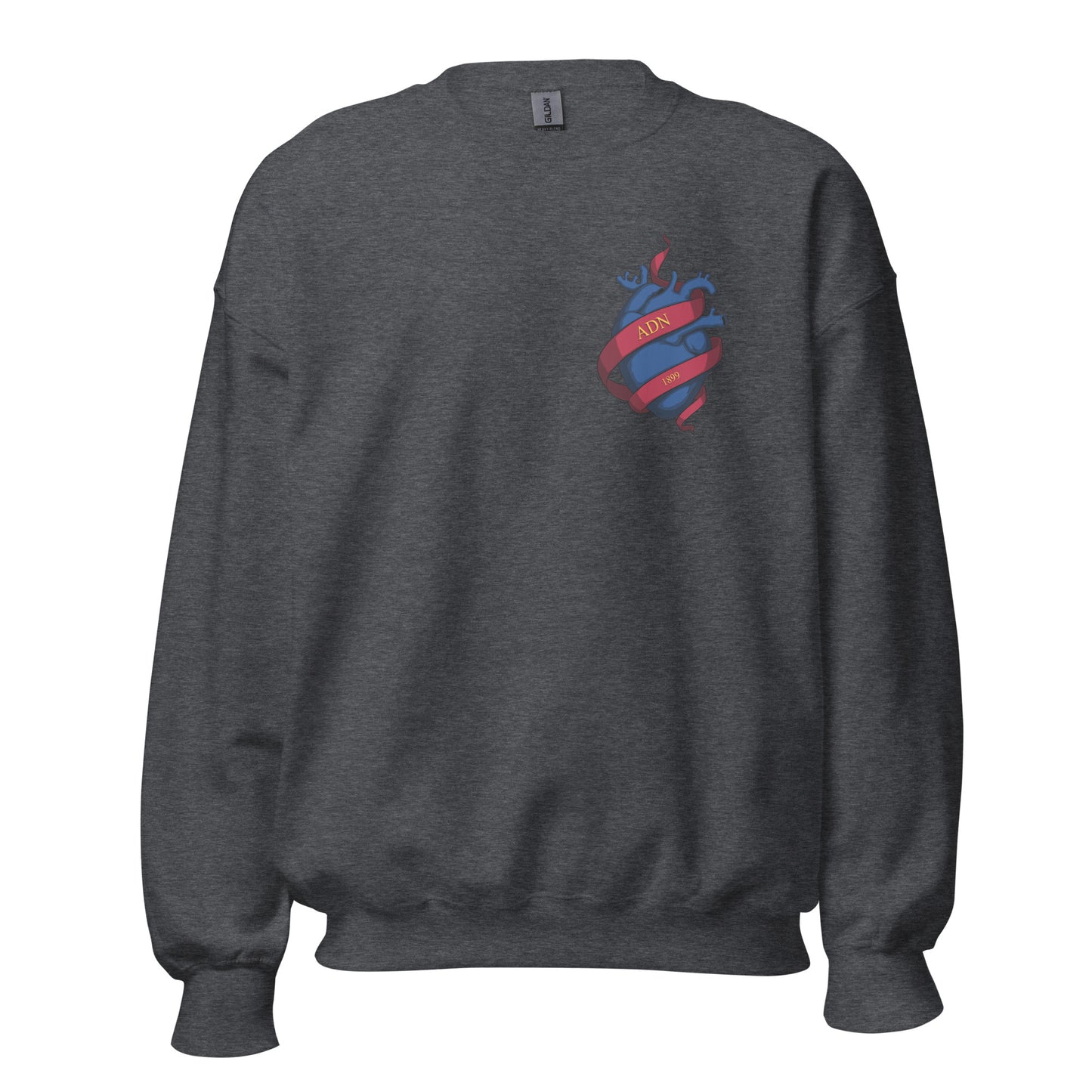 Sudadera gris FC Barcelona equipo fútbol ADN Cor blau front