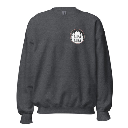 Sudadera gris Albacete equipo fútbol Aupa Alba Murciélago front