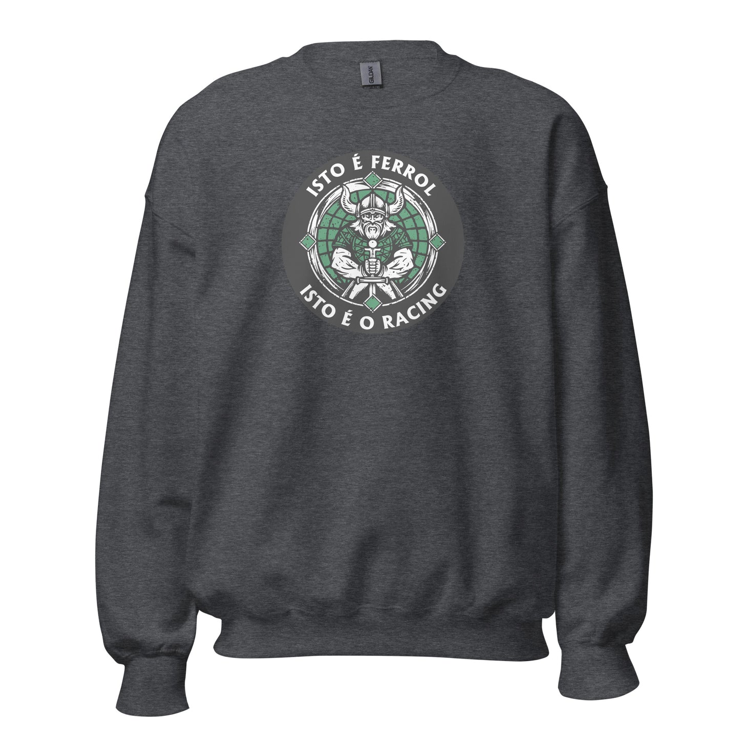 Sudadera gris Racing Ferrol equipo fútbol Isto é Racing Isto é Ferrol front