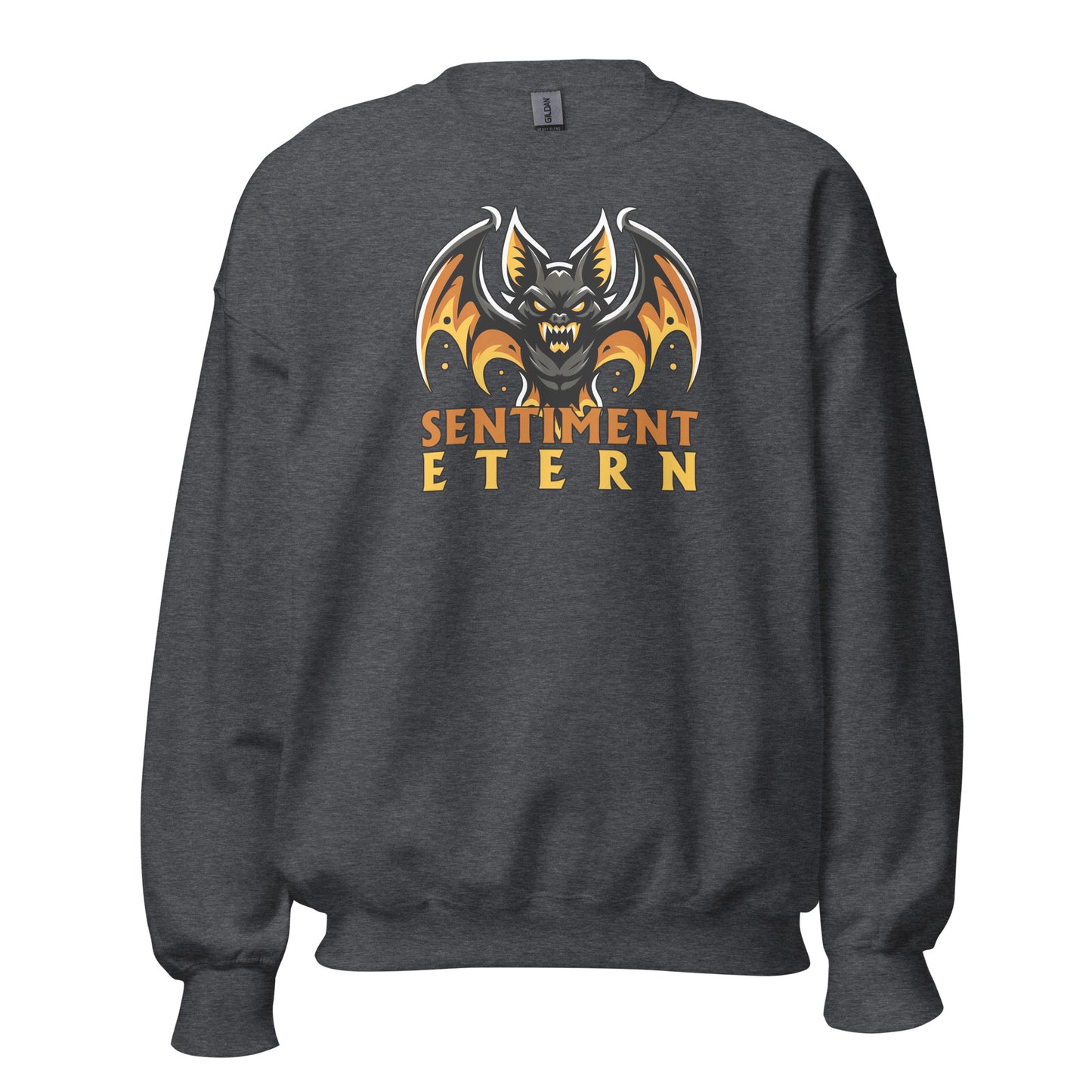 Sudadera gris Valencia equipo fútbol Sentiment Etern con murciélago front