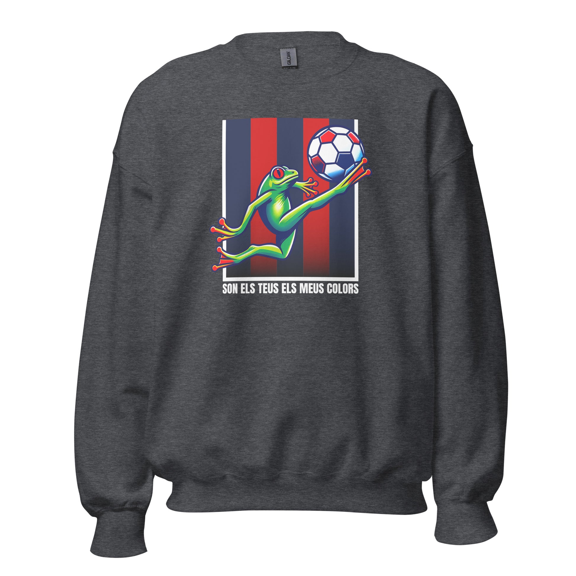 Sudadera gris Levante equipo fútbol Son el teus els meus colors con granota front