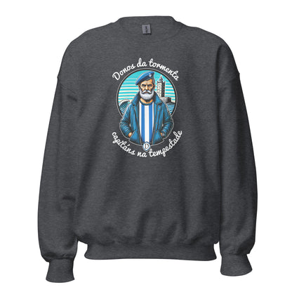 Sudadera Deportivo Coruña gris equipo fútbol Donos da Tempestade con imagen marinero front