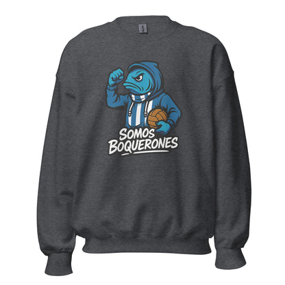Sudadera Málaga gris equipo fútbol Somos Boquerones front