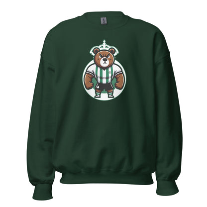 Sudadera Racing Santander verde oscuro equipo fútbol oso cacho front