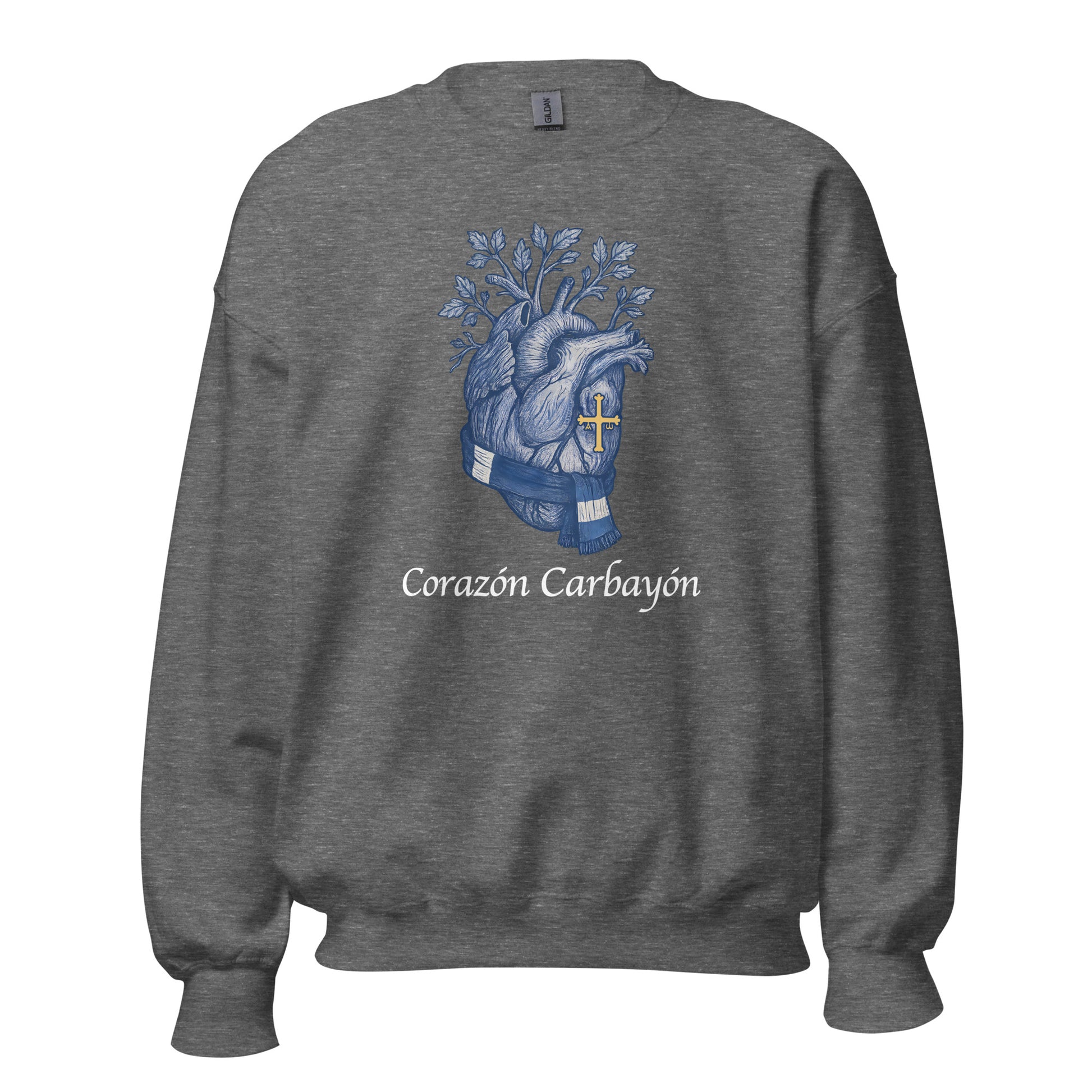 Sudadera Oviedo gris equipo fútbol Corazón Carbayón con imagen corazón front