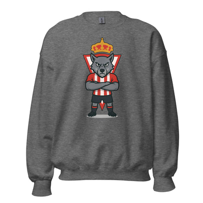 Sudadera Sporting Gijón gris equipo fútbol imagen Lobo front